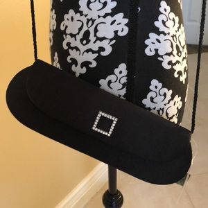 Nitebags Evening Satin style, Square Crystal Buckle, braided rope crossbody bag